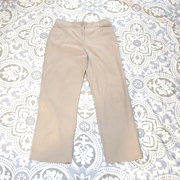 Khakis Pants beige tan stretch lightweight size 6 Straight Leg Pockets Normcore - Picture 1 of 5